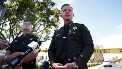'Exceptional bravery': California congregants tie up gunman in fatal church attack – video