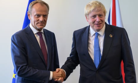 Donald Tusk and Boris Johnson at the UN in September.