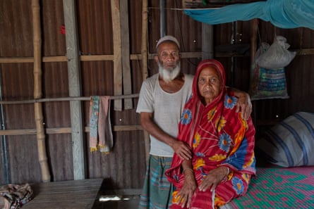 Ibrahim Mollah and his wife Shurjo in their home in Goynar Potol.