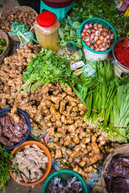 Some of the fresh produce for sale at Battambang market