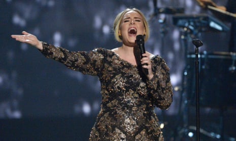 Adele belts it out in New York. 