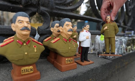 Souvenirs on sale at the museum of Soviet leader Joseph Stalin in his hometown of Gori, Georgia.
