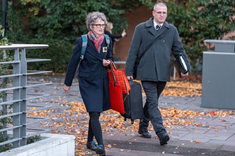 Prosecutor Nanette Rogers, left, outside Latrobe Valley magistrates court in Morwell earlier this month.