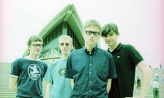 Blur (L-R: Graham Coxon, Dave Rowntree, Damon Albarn and Alex James) in Sydney, Australia in 1997.