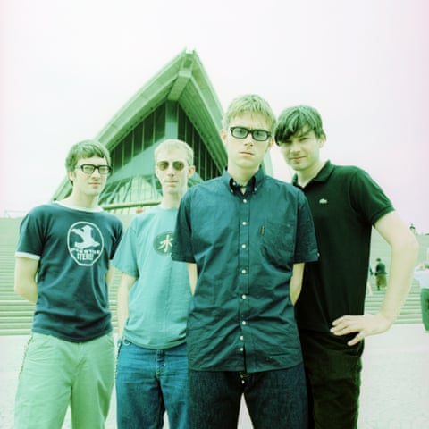 Blur (L-R: Graham Coxon, Dave Rowntree, Damon Albarn and Alex James) in Sydney, Australia in 1997.