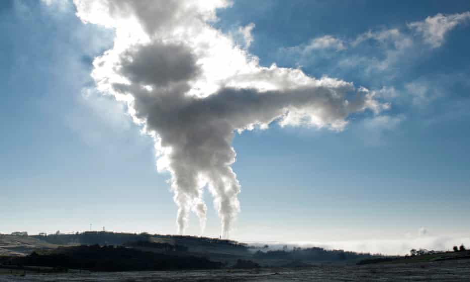 Steam billows from the cooling towers of the Yallourn power station in the Latrobe Valley in Victoria.