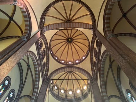 The domed ceiling of a church