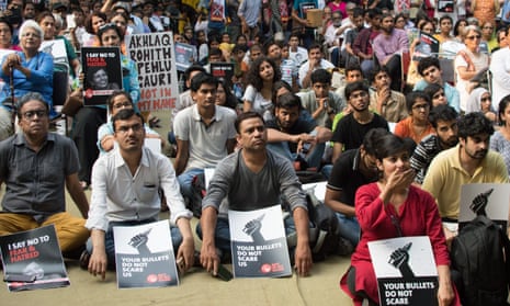 A protest in Delhi over the killing of journalist Gauri Lankesh