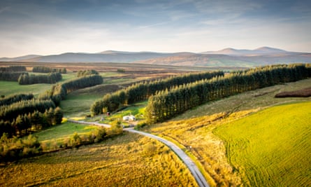 The Sperrins, including the protest camp