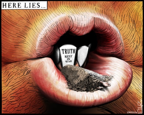 Ella Baron on Donald Trump and the Iran war – cartoon, panel 1