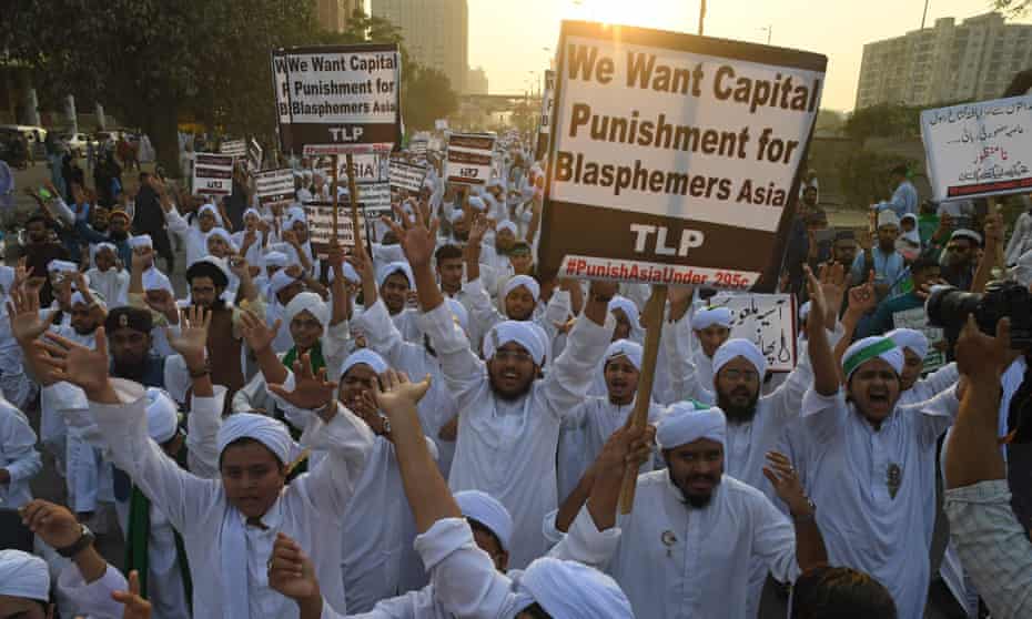 A protest last November against the acquittal of Asia Bibi.