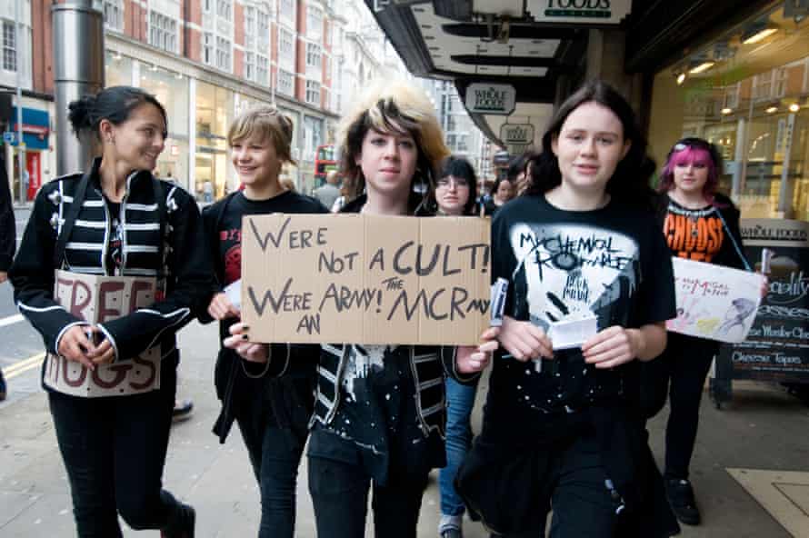 A demonstration by fans of the band after the Daily Mail said the group encouraged suicidal ideation.