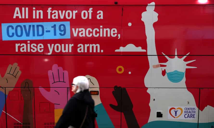 A mobile coronavirus vaccine clinic in Manhattan
