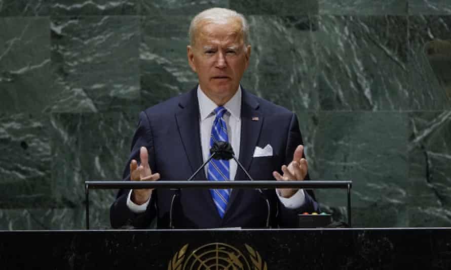Joe Biden at the UN in New York on 21 September.