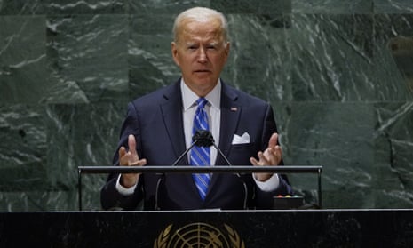 Joe Biden at the UN in New York on 21 September. 