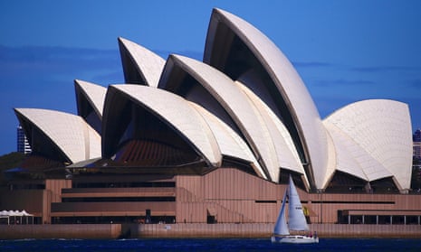 The Sydney Opera House which hosts performances by Opera Australia. 