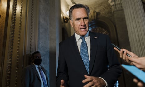 Mitt Romney speaks with reporters on Capitol Hill on 10 February.