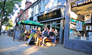 Friends drinking at The Beer House pub