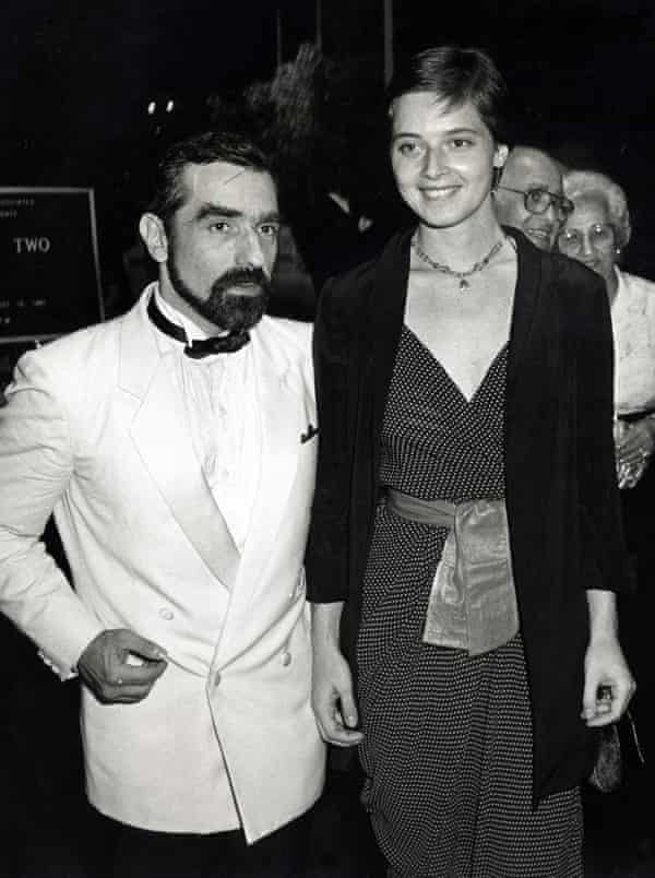 Isabella Rossellini at a dinner with Martin Scorsese in 1981
