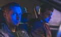 Escaping in an unmarked car … Murray Canning (Desmond Eastwood) and Shane Bradley (Frank Blake).
