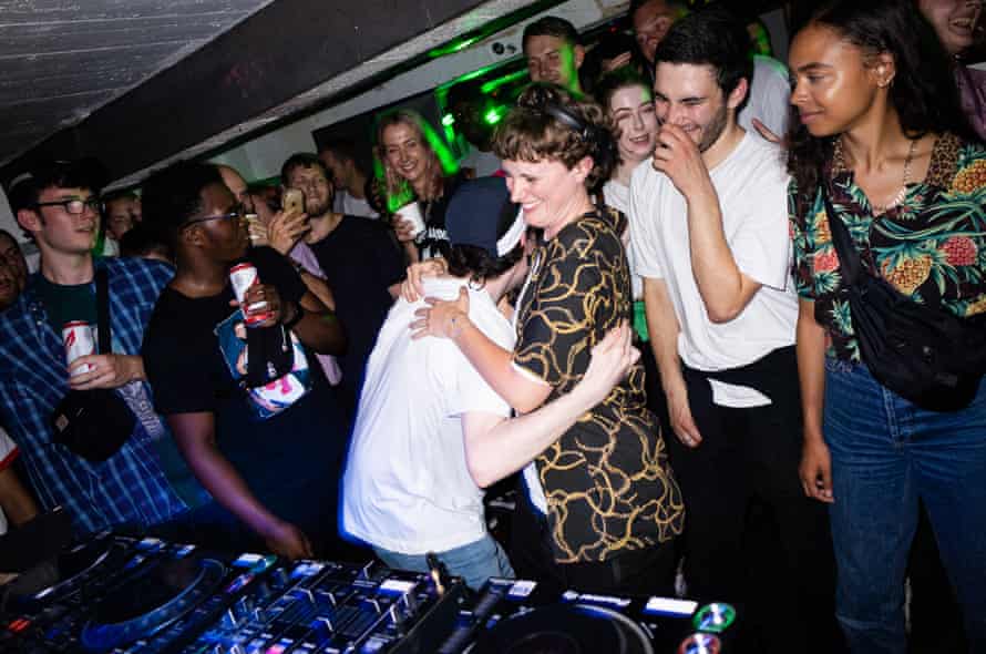 Finn McCorry DJing with India Jordan.