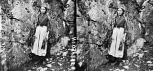 Young woman at the Gap of Dunloe, Killarney, Co. Kerry, c. 1865 Frederick Holland Mares (fl.1865-1875) or James Simonton (fl.1862-1883)From The Stereo Pairs Photograph Collection, Courtesy National Library of Ireland