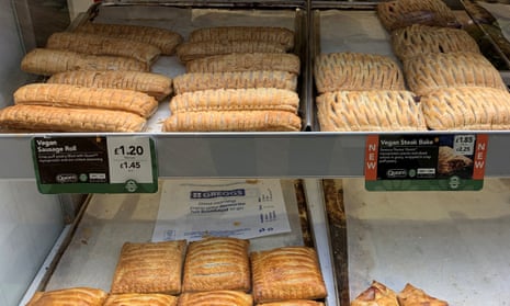 Vegan sausage rolls and steak bakes on sale at Greggs