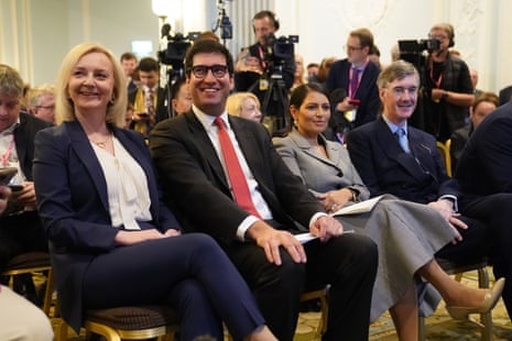 Left to right: Liz Truss, Ranil Jayawardena, Dame Priti Patel and Sir Jacob Rees-Mogg at the ‘Great British Growth Rally’.