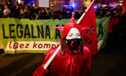A protest against restrictions on abortion in Krakow in March. Poland has imposed a near-total ban.