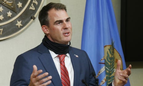 Stitt insisted that he had not changed his mind on issuing a statewide mandate for wearing masks. He said: ‘We respect people’s rights not to wear a mask.’