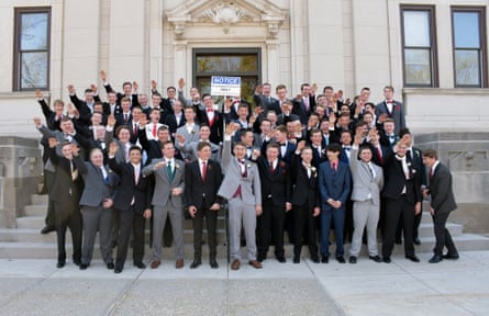 A school district in Wisconsin said the First Amendment prevented it from punishing students in this picture, in which many are making what appears to be a Nazi salute.