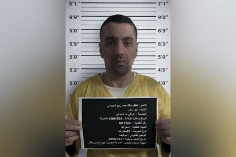 Kazem Hamad in custody after his arrest in Iraq.