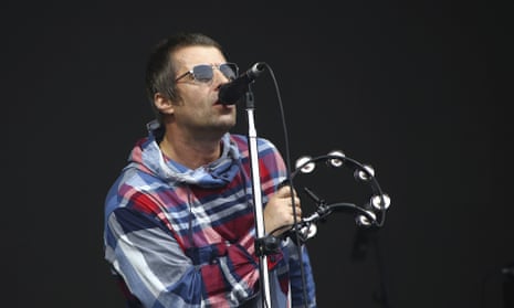 Liam Gallagher on the Pyramid stage at Glastonbury 2019.