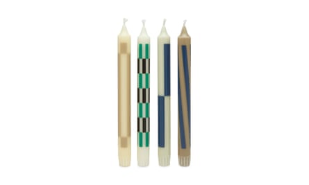 HAY patterned candles – set of four in cream & dark.