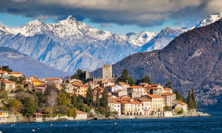 View of mountains and Lake Como, Italy