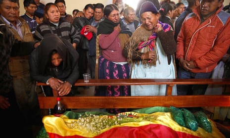 Mourners grieve for Juan Tenorio, killed during clashes between security forces and supporters of former President Evo Morales.