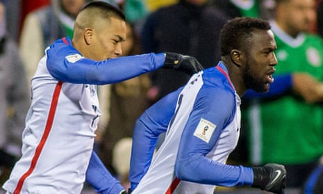 Bobby Wood (left) provided the sole bright spot for the US against Mexico with his finish