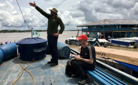 Dom Phillips travelling with guide Bruno Pereira in Funai