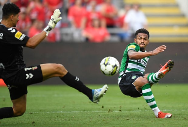 Marcus Edwards’ reunion with Spurs could stir a sense of regret | Sporting 3 Marcus Edwards scores against Braga – one of his three goals in seven appearances this season.
