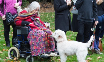 Baroness Masham of Ilton with her dog, Teddie, at the annual Westminster Dog of the Year competition in 2015.