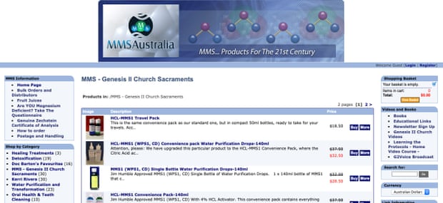 The Genesis II Church of Health and Healing’s Australian chapter has been fined for selling a solution containing sodium chlorite, a chemical used as a textile bleaching agent and disinfectant, online as a Covid-19 cure.