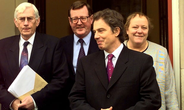 David Trimble, second left, with Seamus Mallon, deputy first minister, left, Tony Blair and Mo Mowlam, secretary of state for Northern Ireland, 1998.