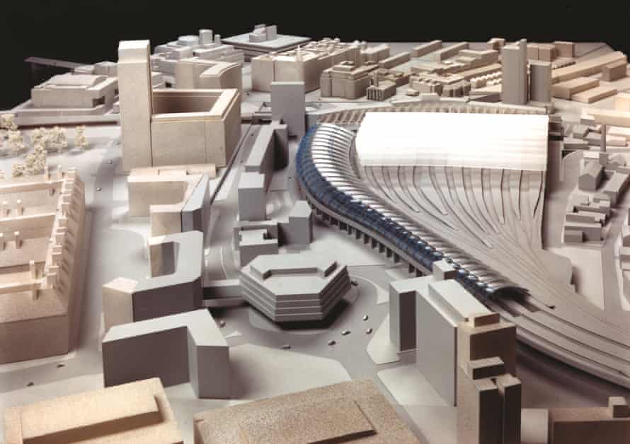 Architectural model of Nicholas Grimshaw’s 1993 Eurostar terminal at Waterloo.