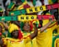Senegal fans cheer their team during the African Cup of Nations Group C soccer match between Senegal and Cameroon, at the Charles Konan Banny stadium in Yamoussoukro, Ivory Coast, Friday, Jan. 19, 2024. (AP Photo/Sunday Alamba)