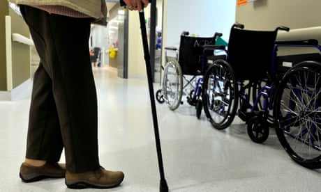 A woman uses a walking stick to assist her mobility in Canberra, Friday, May 24, 2013. (AAP Image/Alan Porritt) NO ARCHIVING