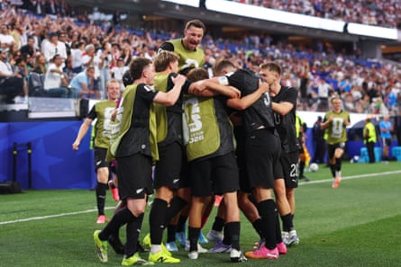 New Zealand celebrate a goal against Iran at the World Cup