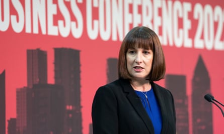 Shadow chancellor Rachel Reeves speaks at the Labour business conference at Canary Wharf, London. 