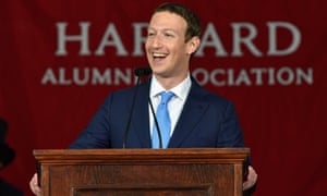 Facebook’s Mark Zuckerberg at Harvard during his presidential-style tour of the US.