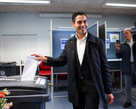 Democrats 66 (D66) party leader Rob Jetten casts his vote during the Dutch parliamentary election, in The Hague, the Netherlands.