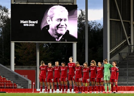 Photo of Matt Beard up on the big screen display before the game kicks off